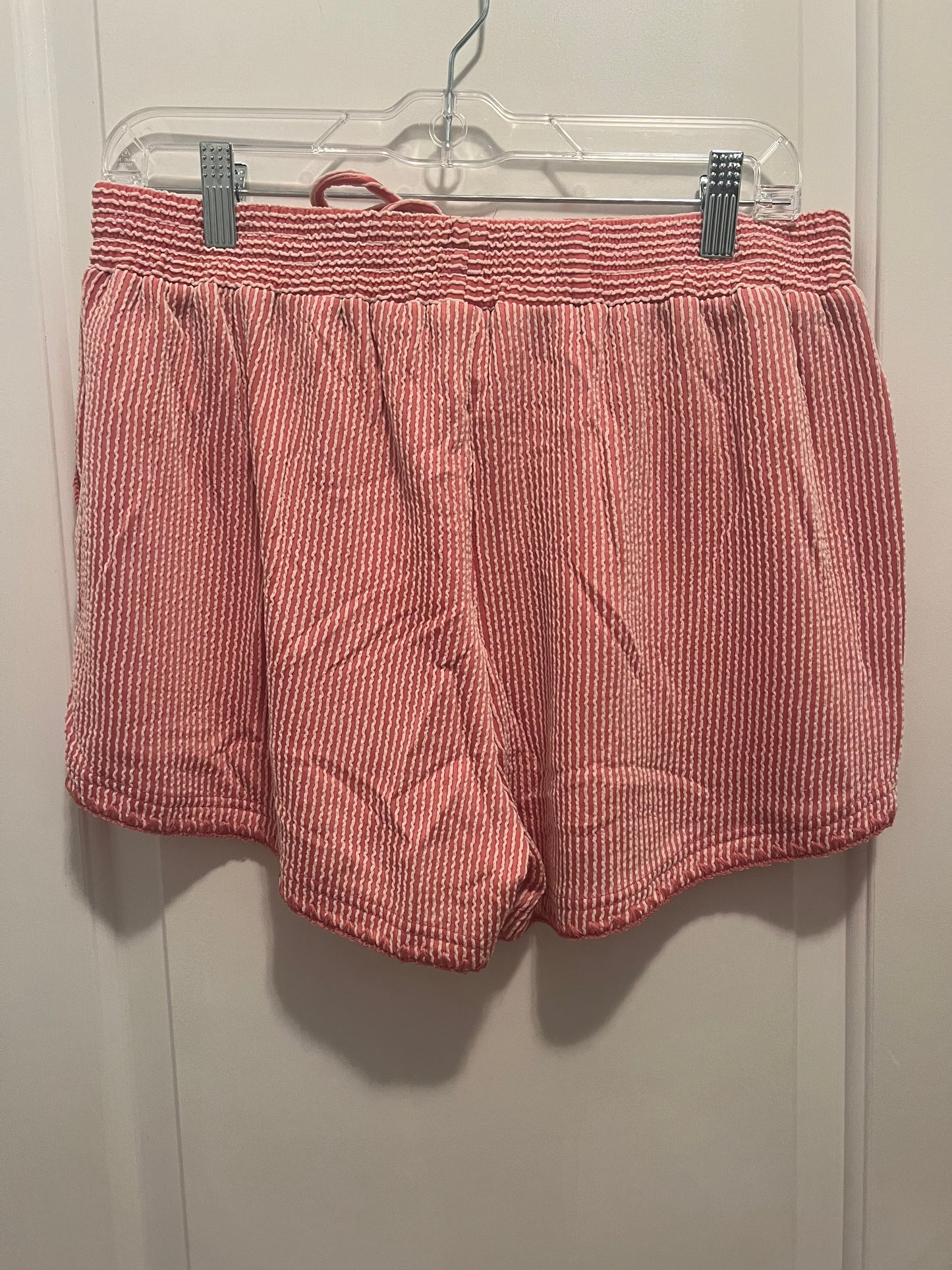 Pink and White Stripe Shorts - Umgee