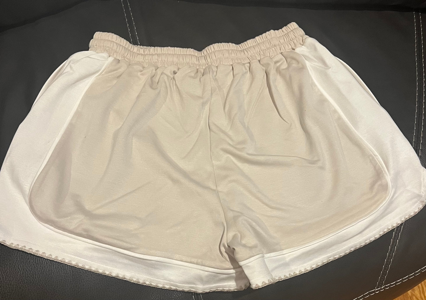Sand/White Stretchy Shorts