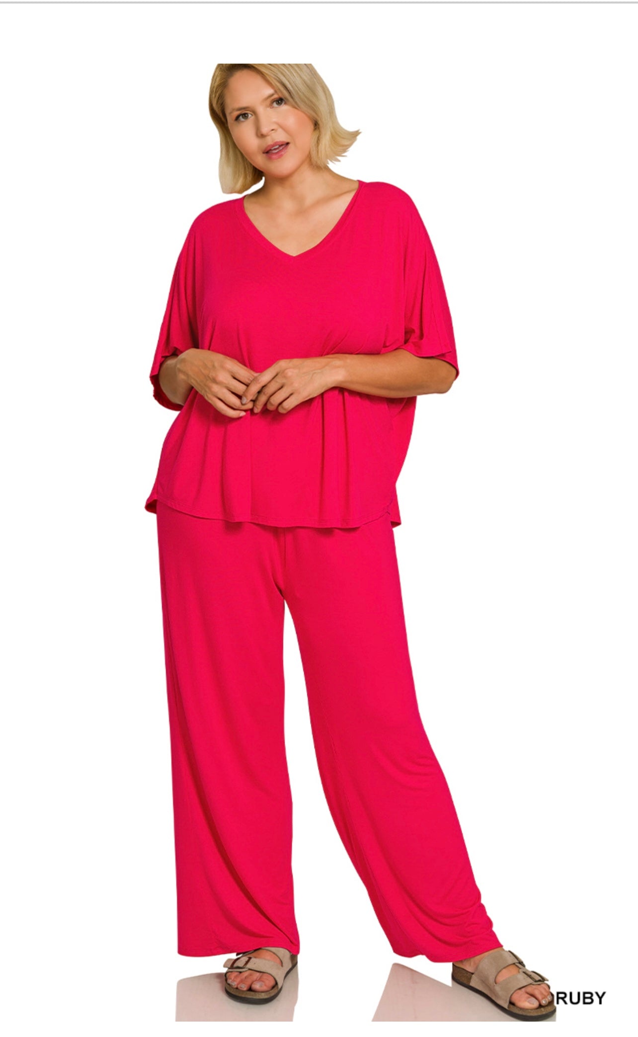 Zenana Pants/Tees Set - Plus Size