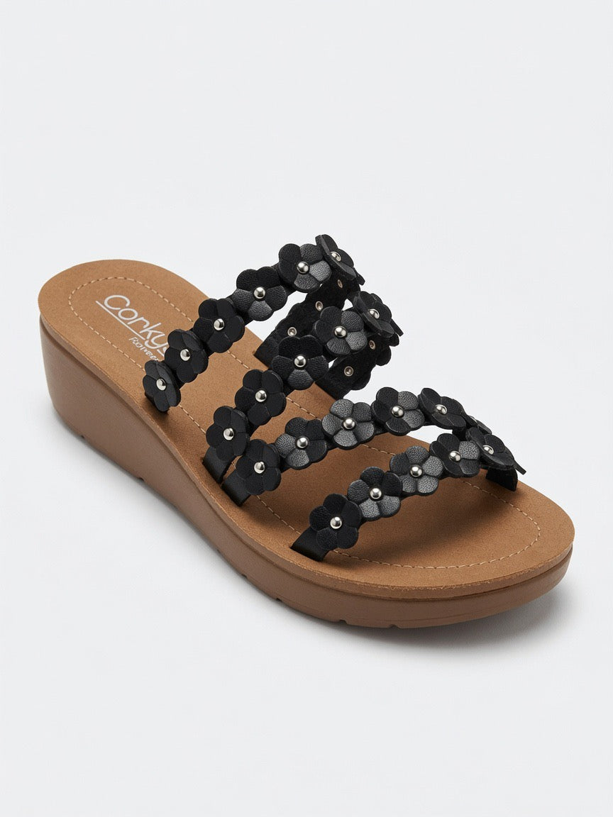Corky’s Black Garden Party Sandals