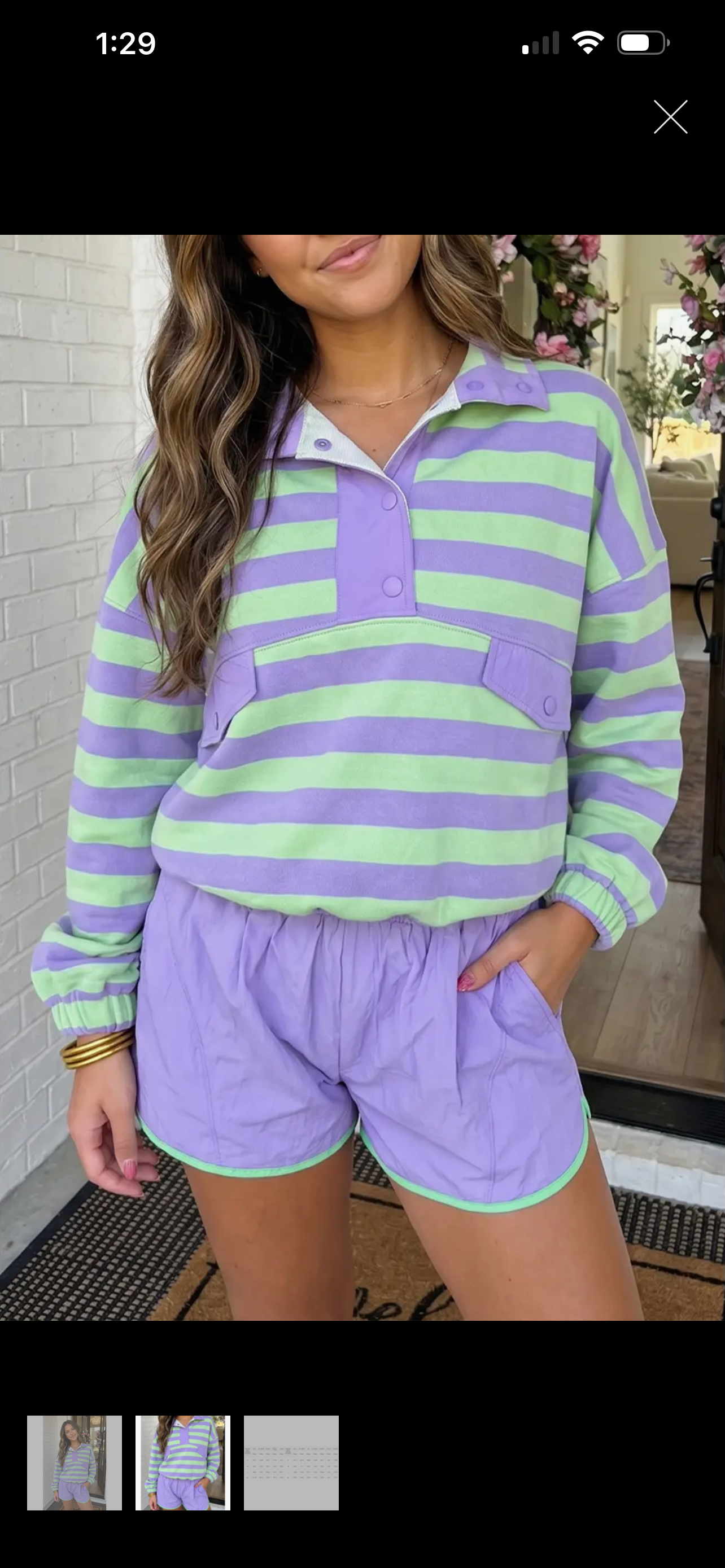 LAS Blue Collar Striped Lounge Set