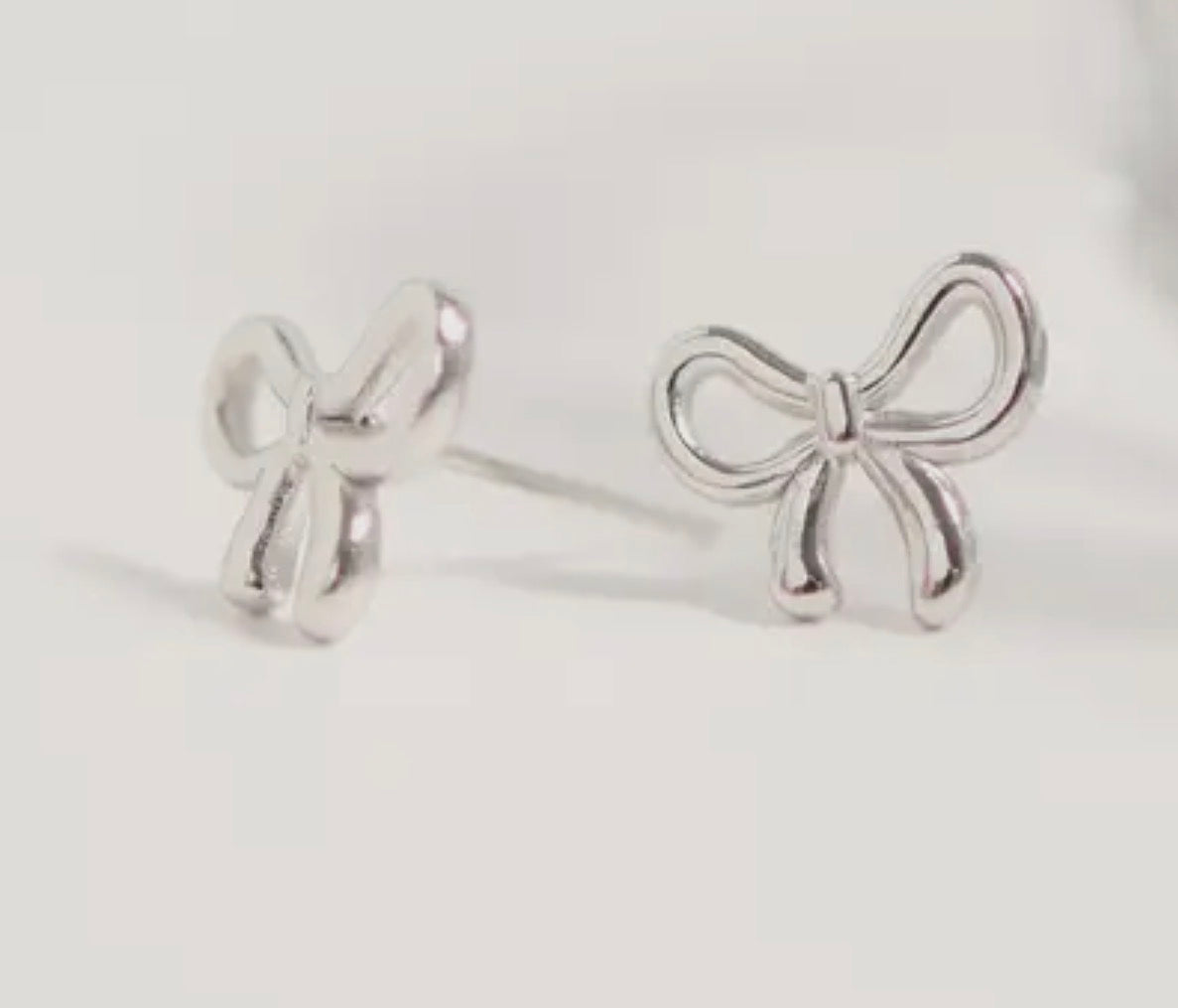 Stainless Steel Bow Stud Earrings