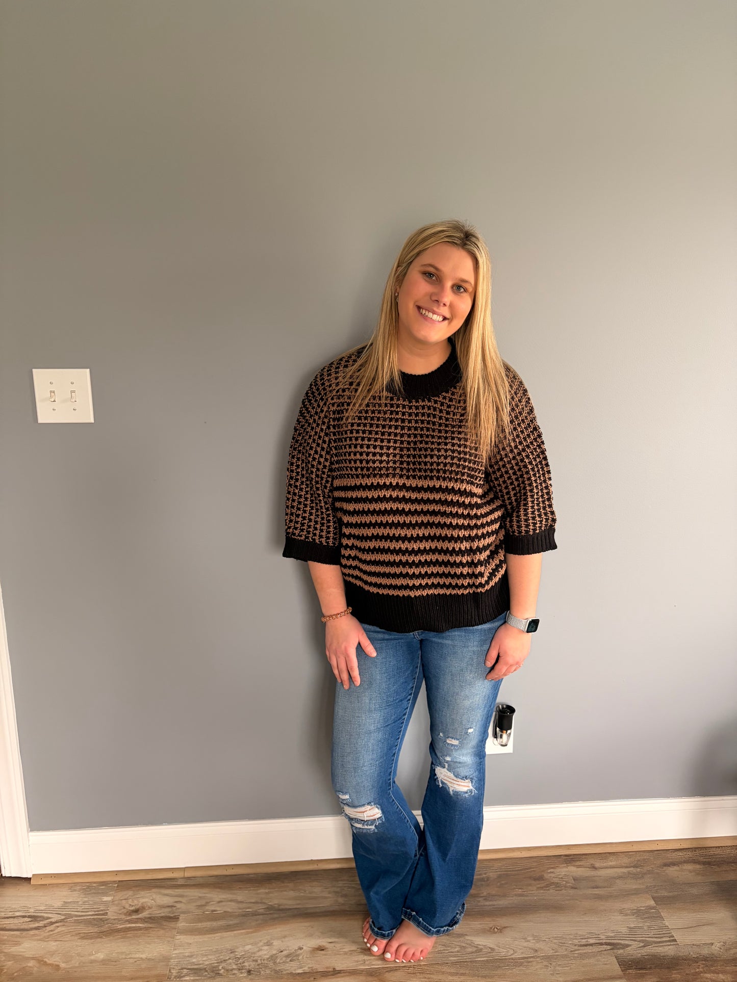 3/4 Drapped Sleeve Sweater