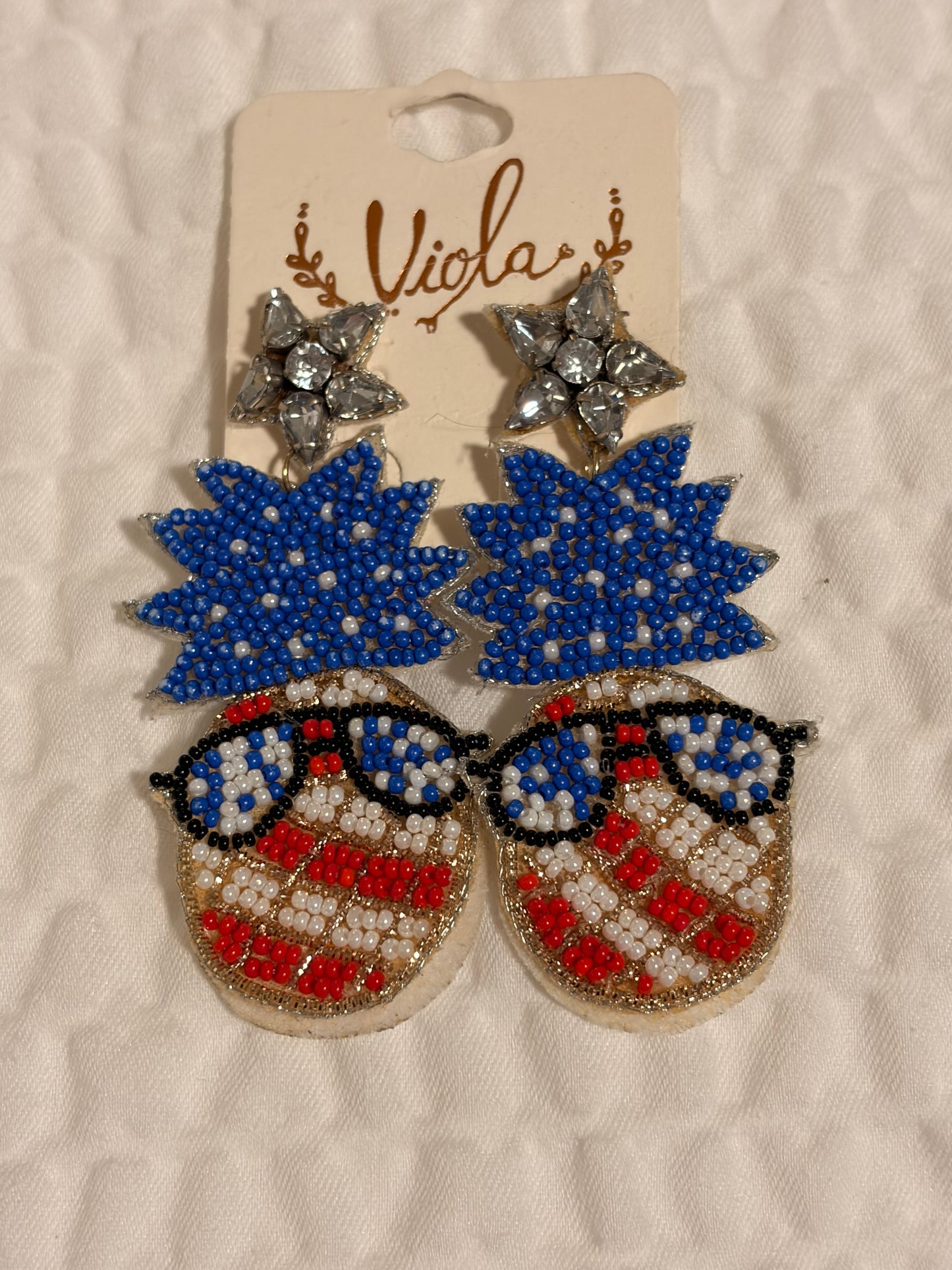Patriotic Pineapple Earrings