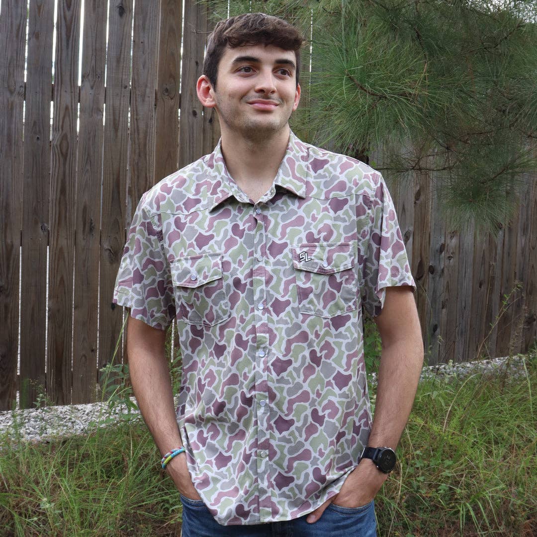 Southern Limit Button Down Light and Black Camo