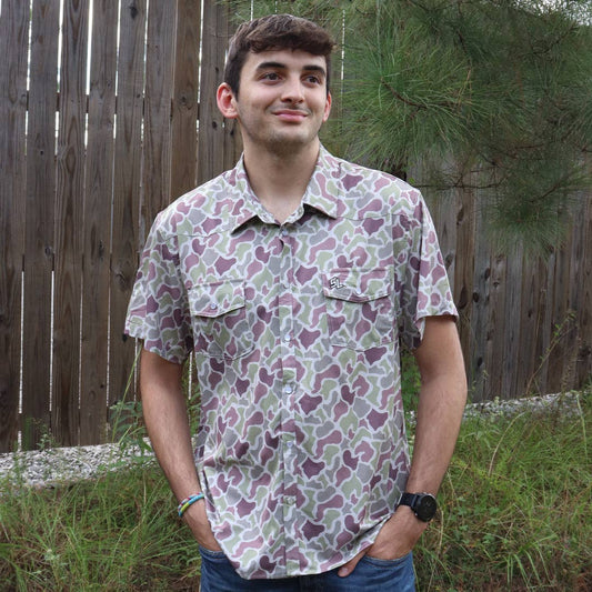 Southern Limit Button Down Light and Black Camo