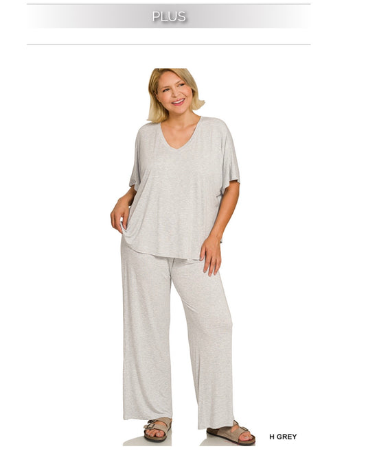 Zenana Pants/Tees Set - Plus Size