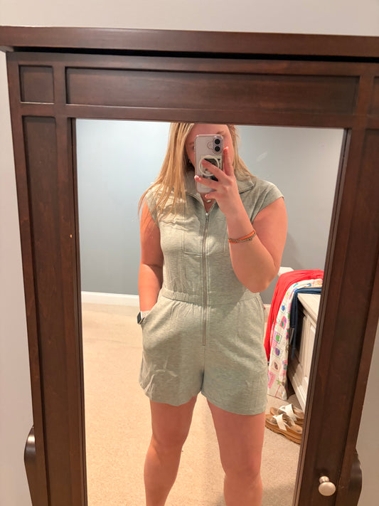 Athletic 3/4 Zip Romper