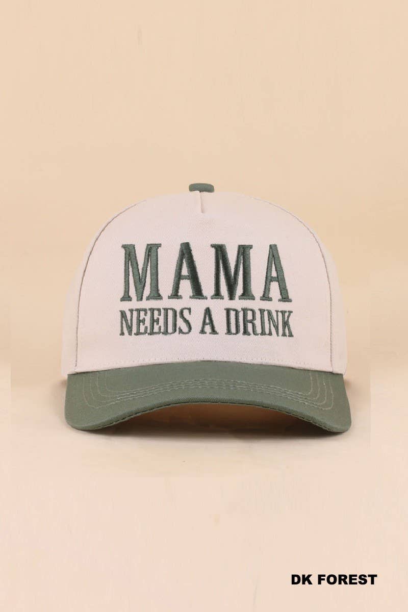 Mama Needs A Drink Two Tone Snapback Hat