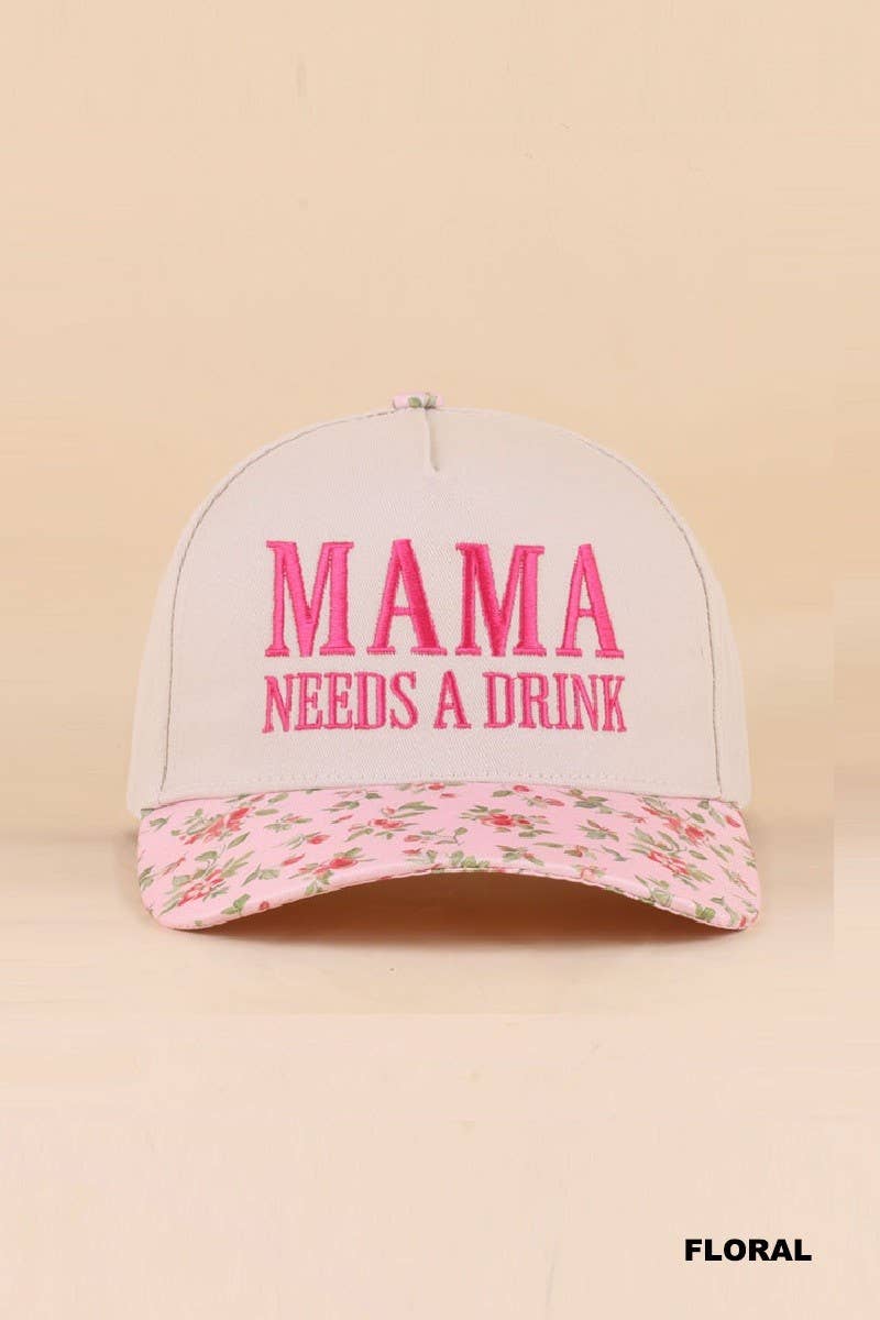 Mama Needs A Drink Two Tone Snapback Hat