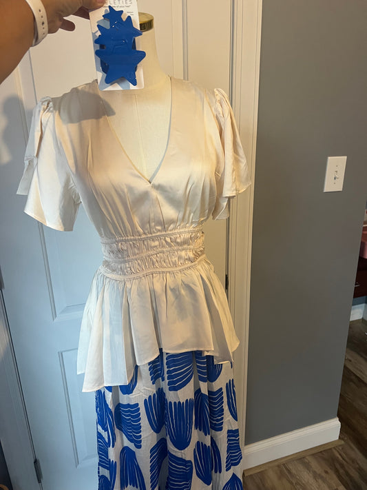 Pearl White Silk Umgee Top