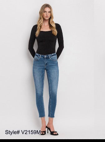 Mid Rise Crop Skinny Jeans