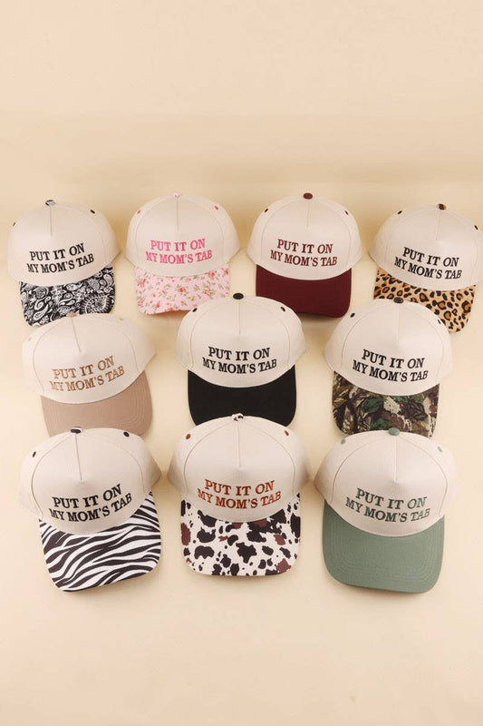 Put It On My Mom's Tab Two Tone Snapback Hat