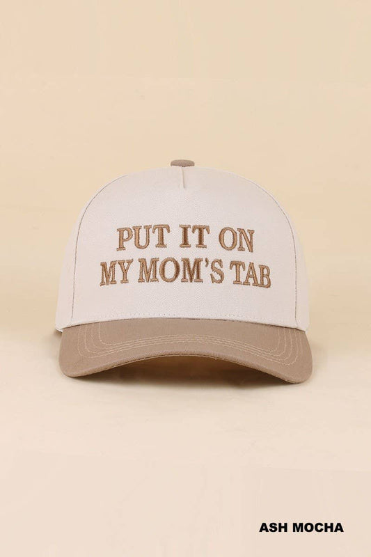 Put It On My Mom's Tab Two Tone Snapback Hat