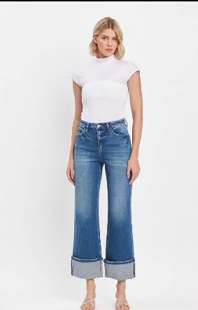 90s Cuffed Vintage Flair Jeans