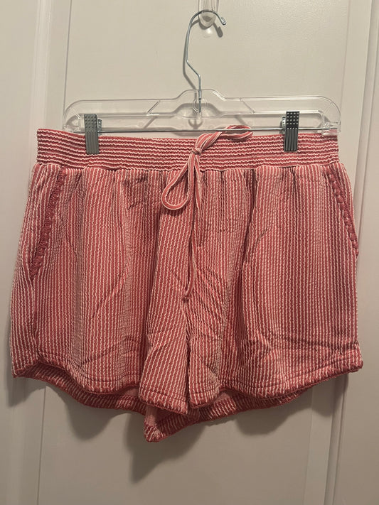 Pink and White Stripe Shorts - Umgee