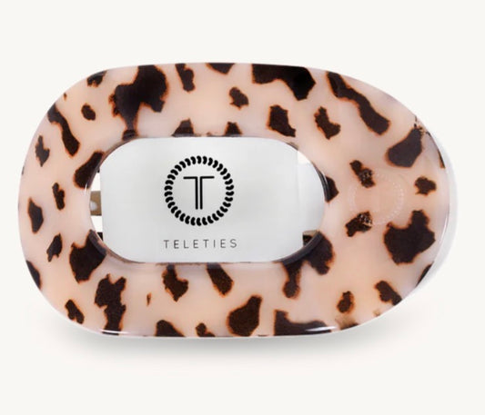 Teletie Large Round Flat Clip - Blonde Tortoise