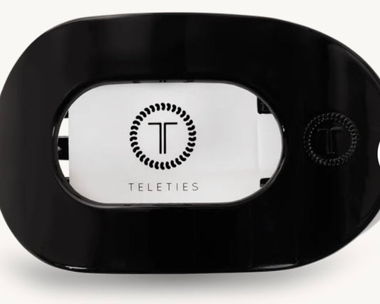 Teletie Large Round Flat Clip - Jet Black