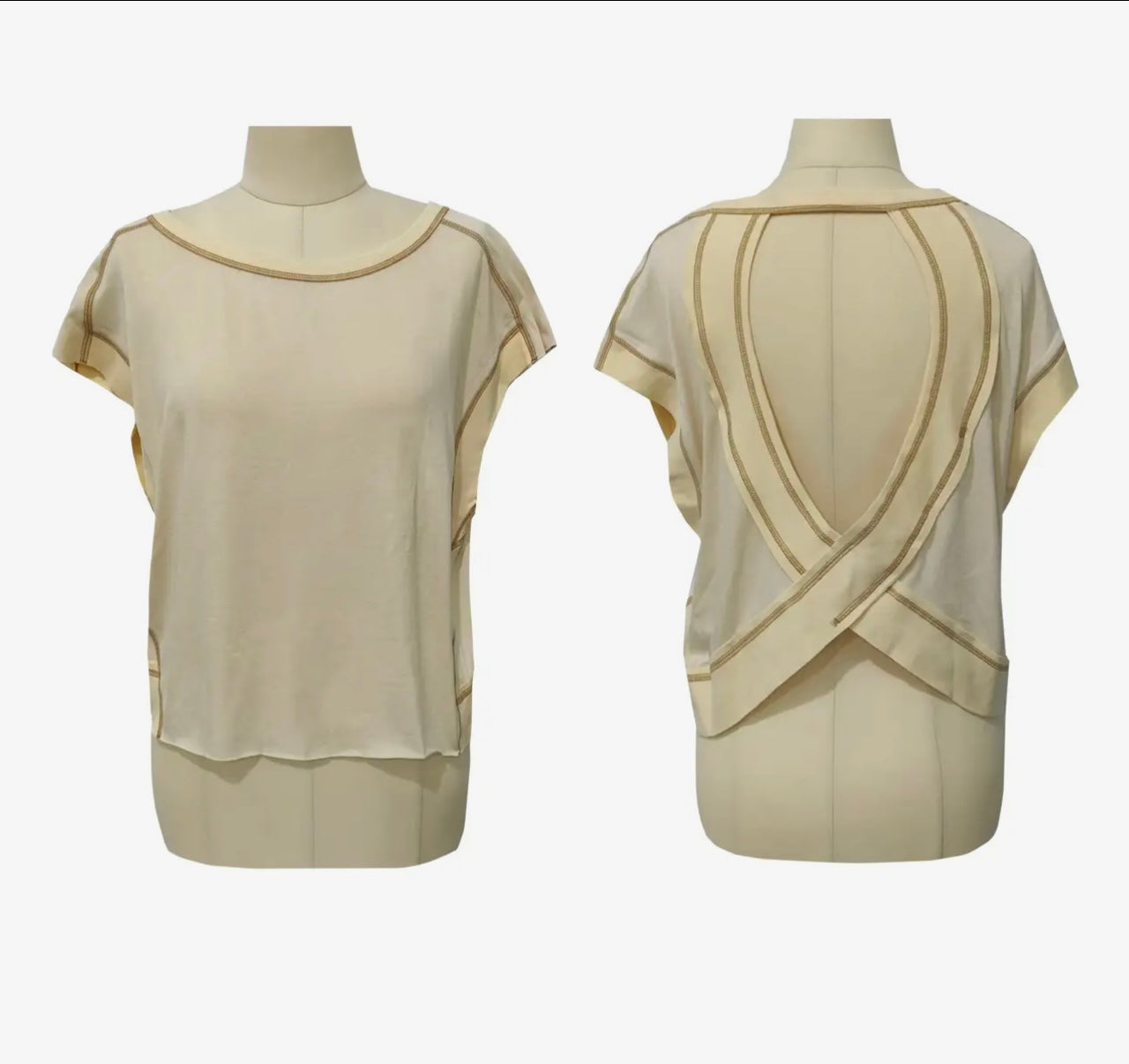 Cutout back short sleeve tee