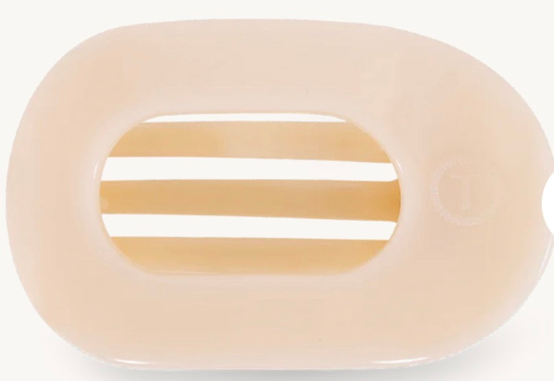 Teletie Large Round Flat Clip - Almond Beige