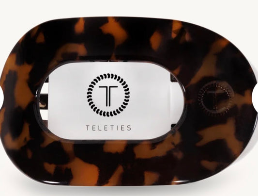 Teletie Large Round Flat Clip - Tortoise