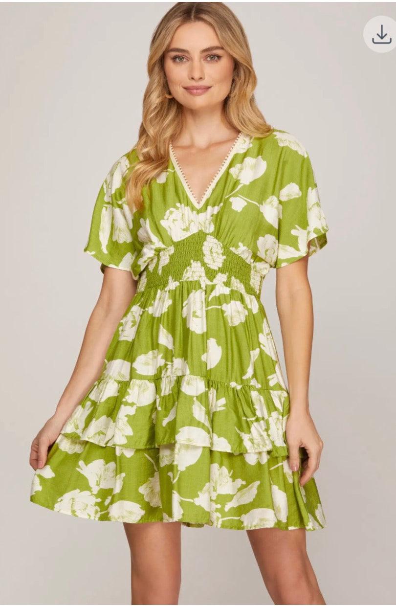 Floral V-Neck Dress