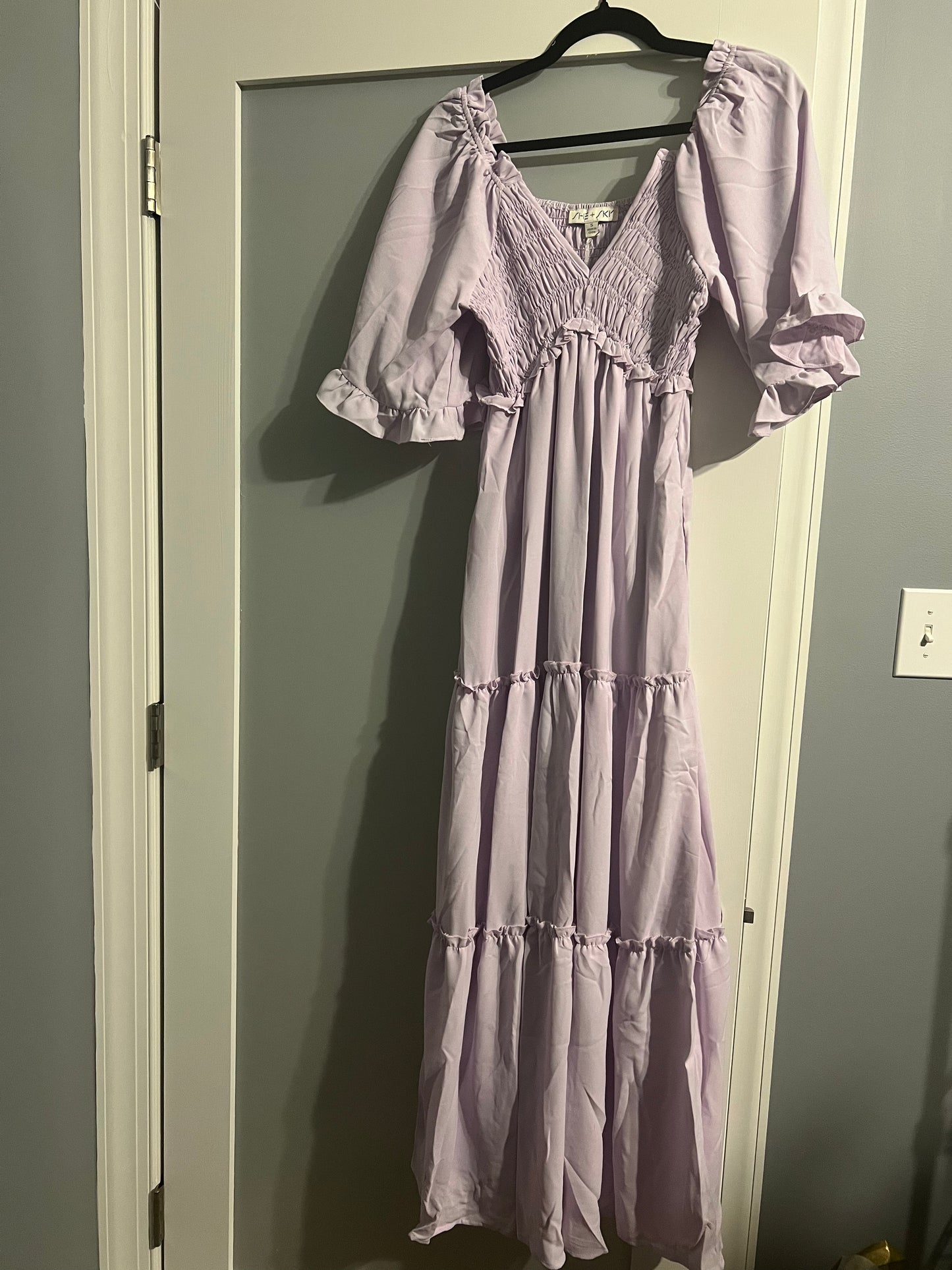 Lilac Maxi Dress with side pockets