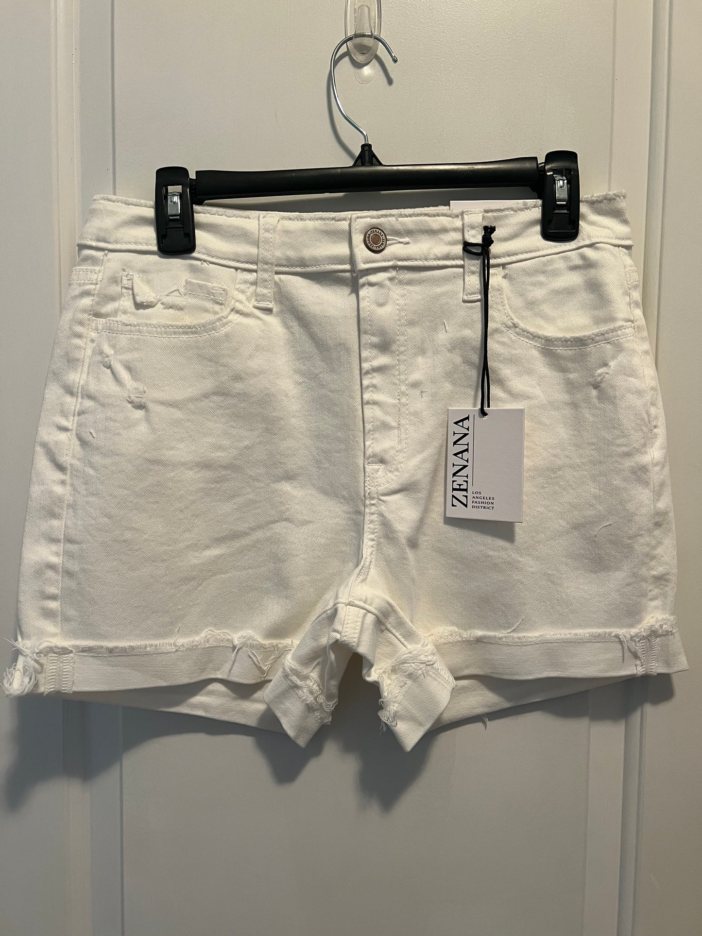 Zenana White Jean Shorts