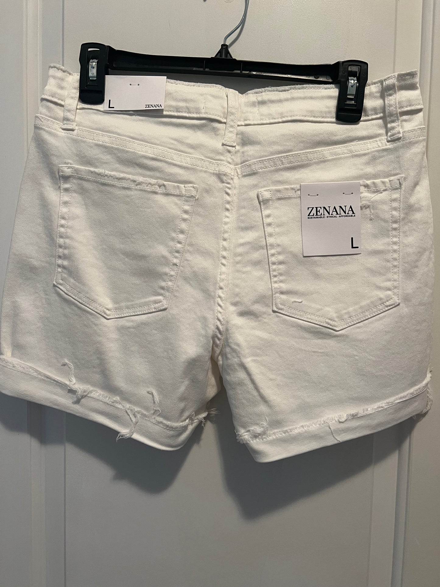 Zenana White Jean Shorts