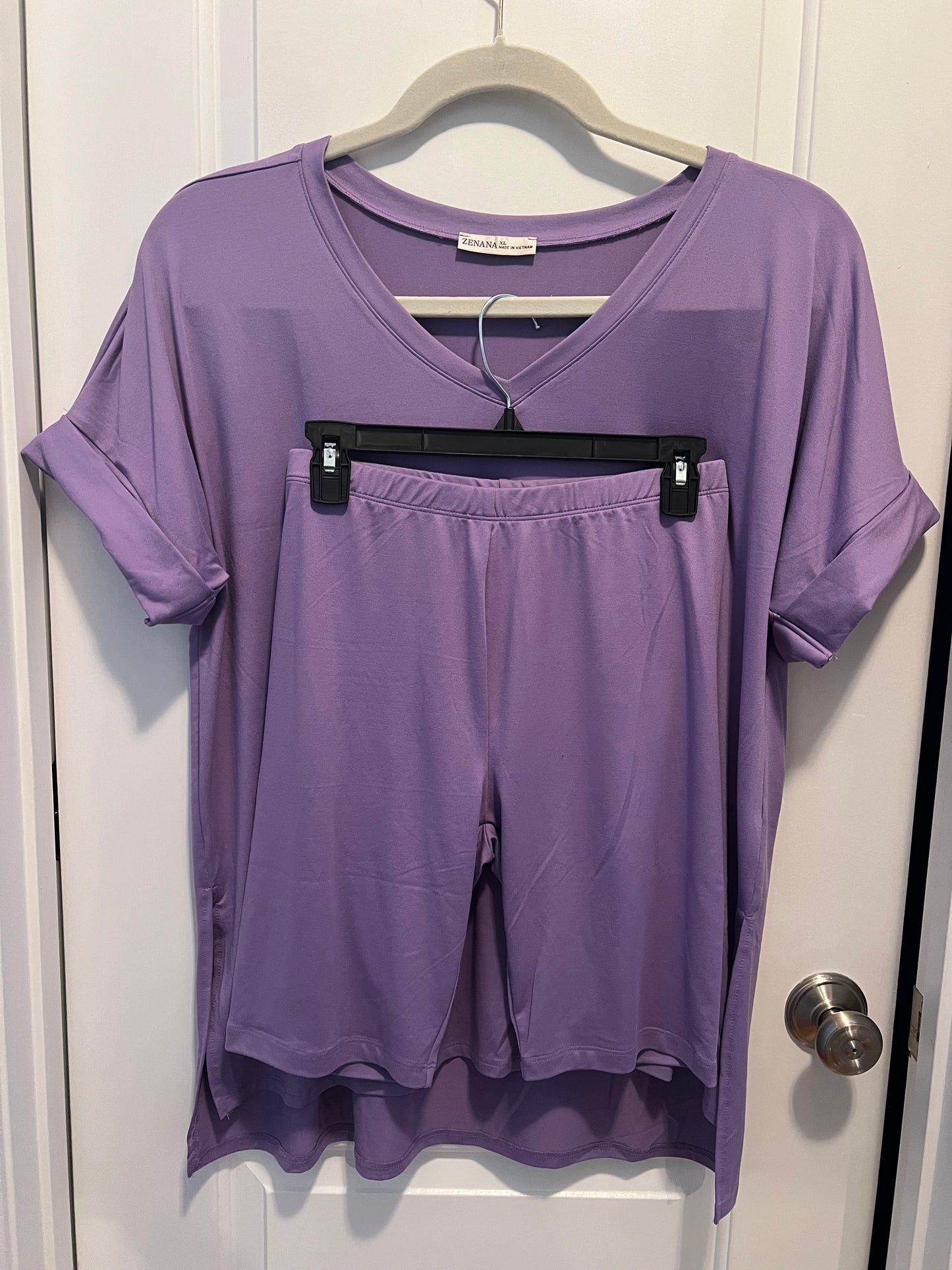 Zenana Biker Short and Tee Set