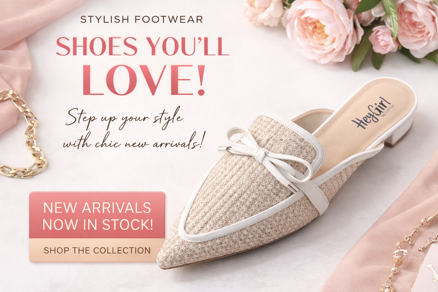 Hey Girl Ivory Combo Flats