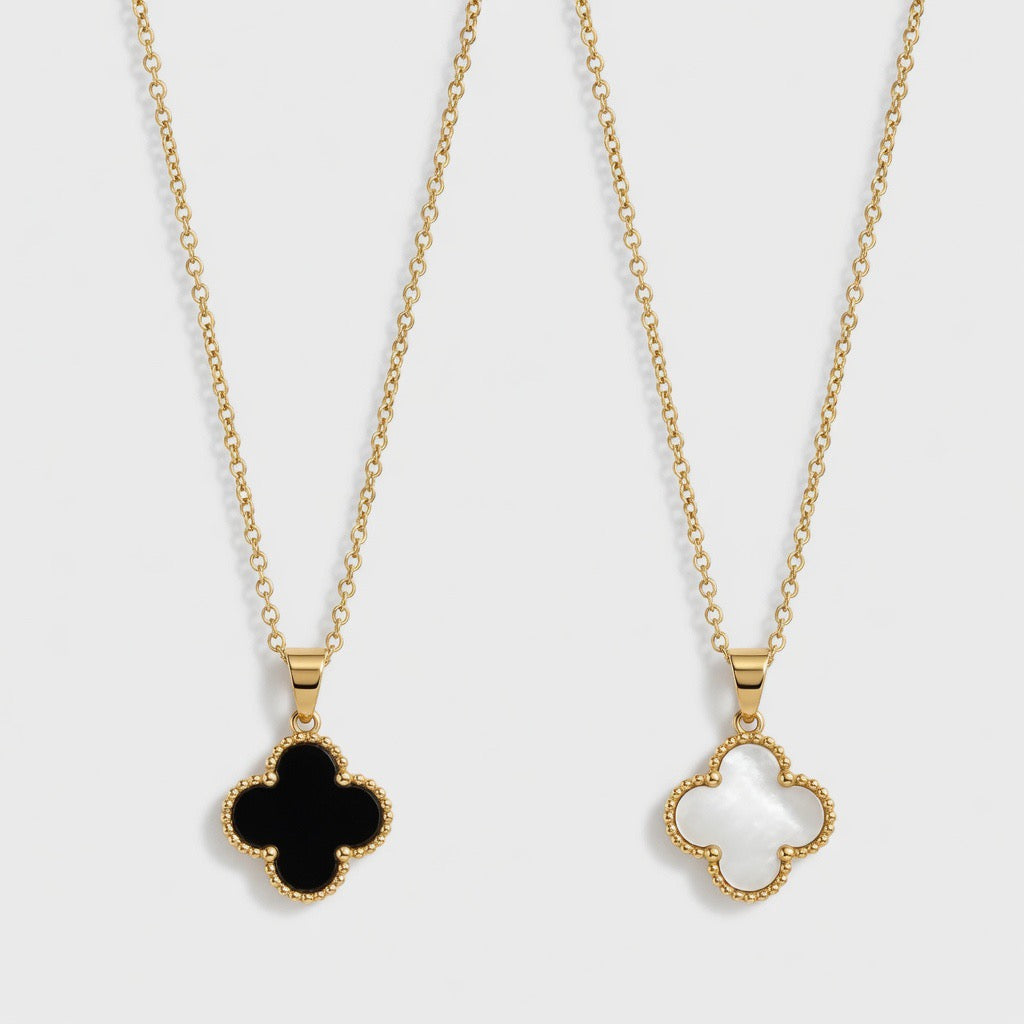 Quatrefoil Shape Double Sided Pendant(Large) Necklace