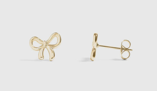 Stainless Steel Bow Stud Earrings
