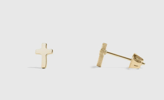 Stainless Steel Cross Stud Earrings
