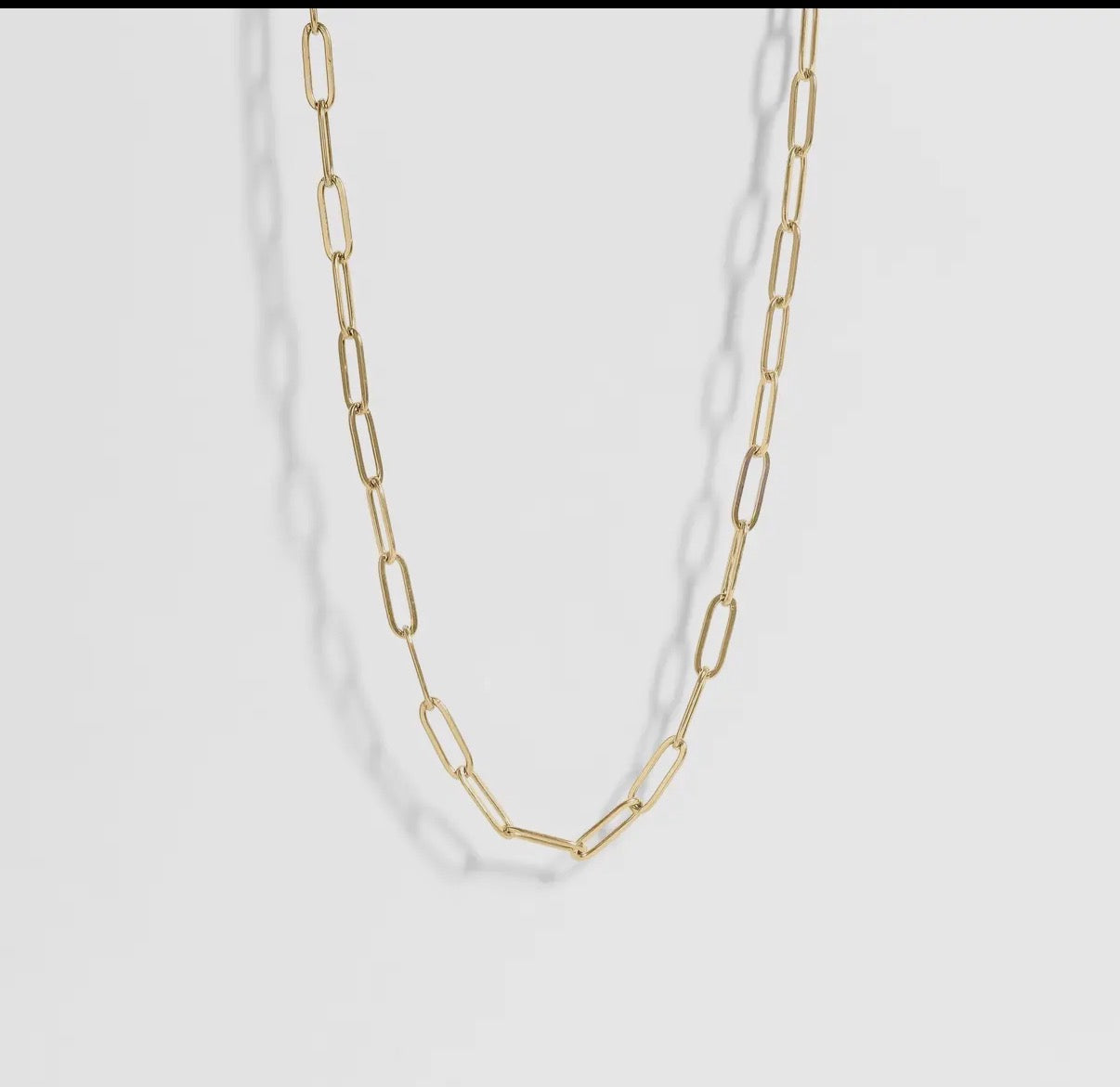 Paperclip Gold Chain Necklace