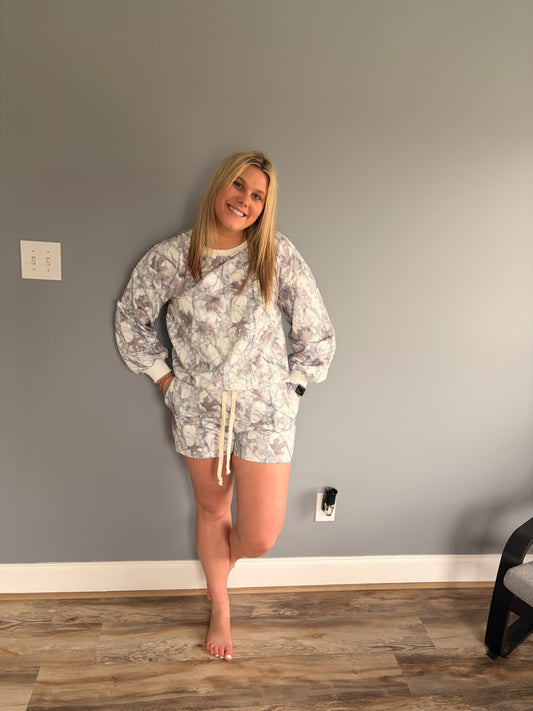 White Camo Lounge Set