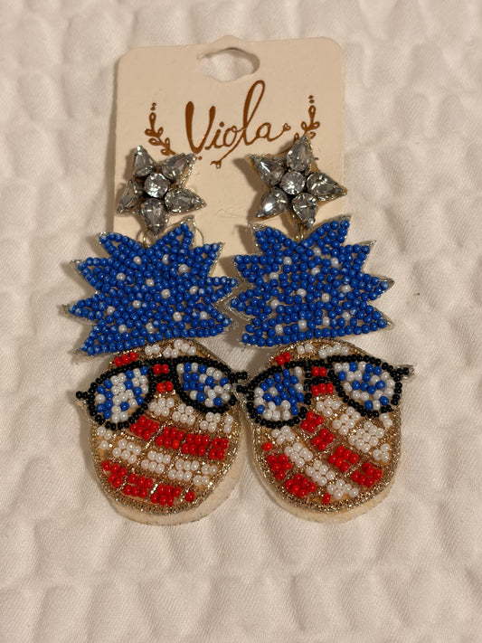 Patriotic Pineapple Earrings