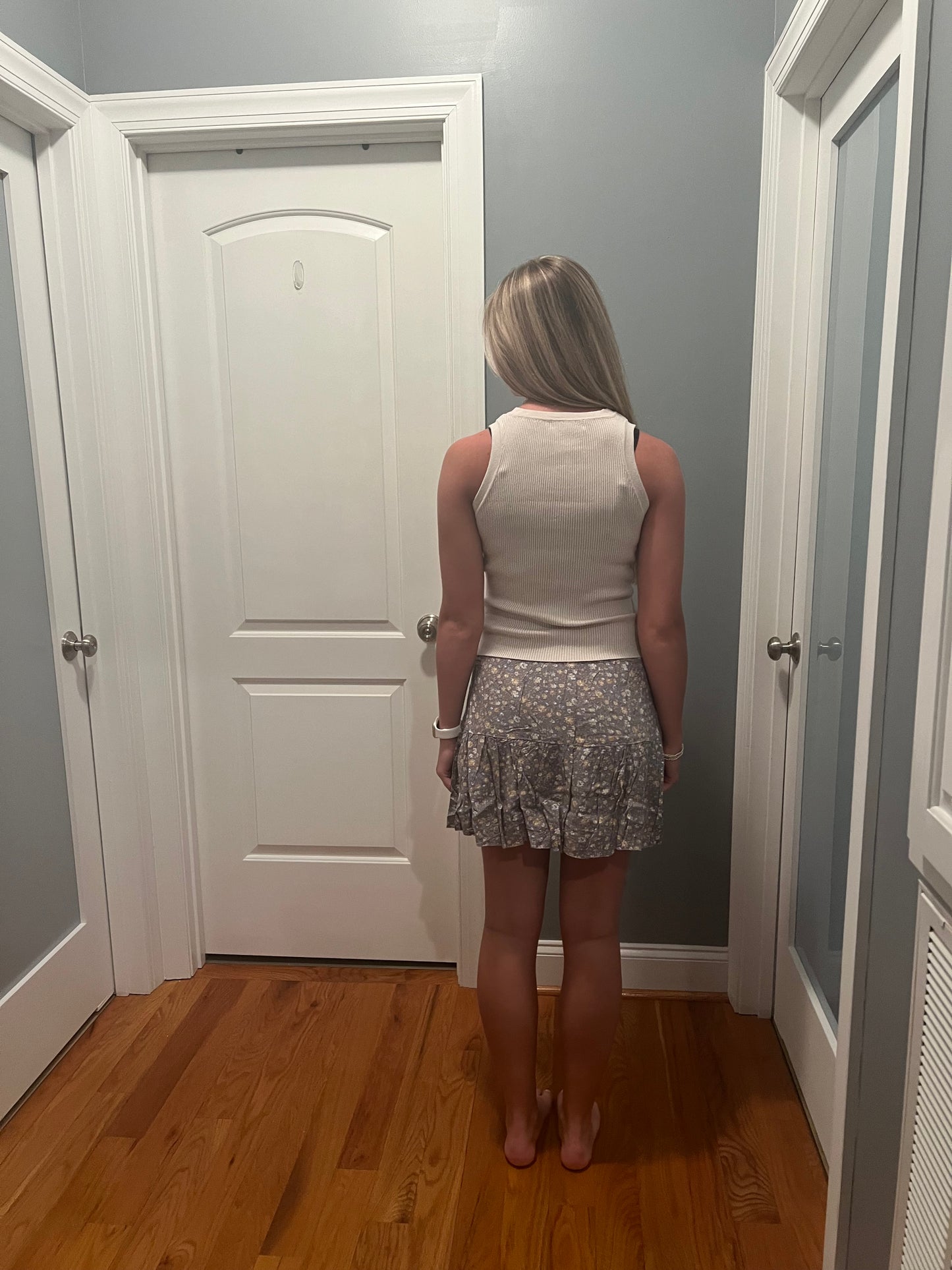 Elastic Waist Tiered Flare Floral Mini Skirt