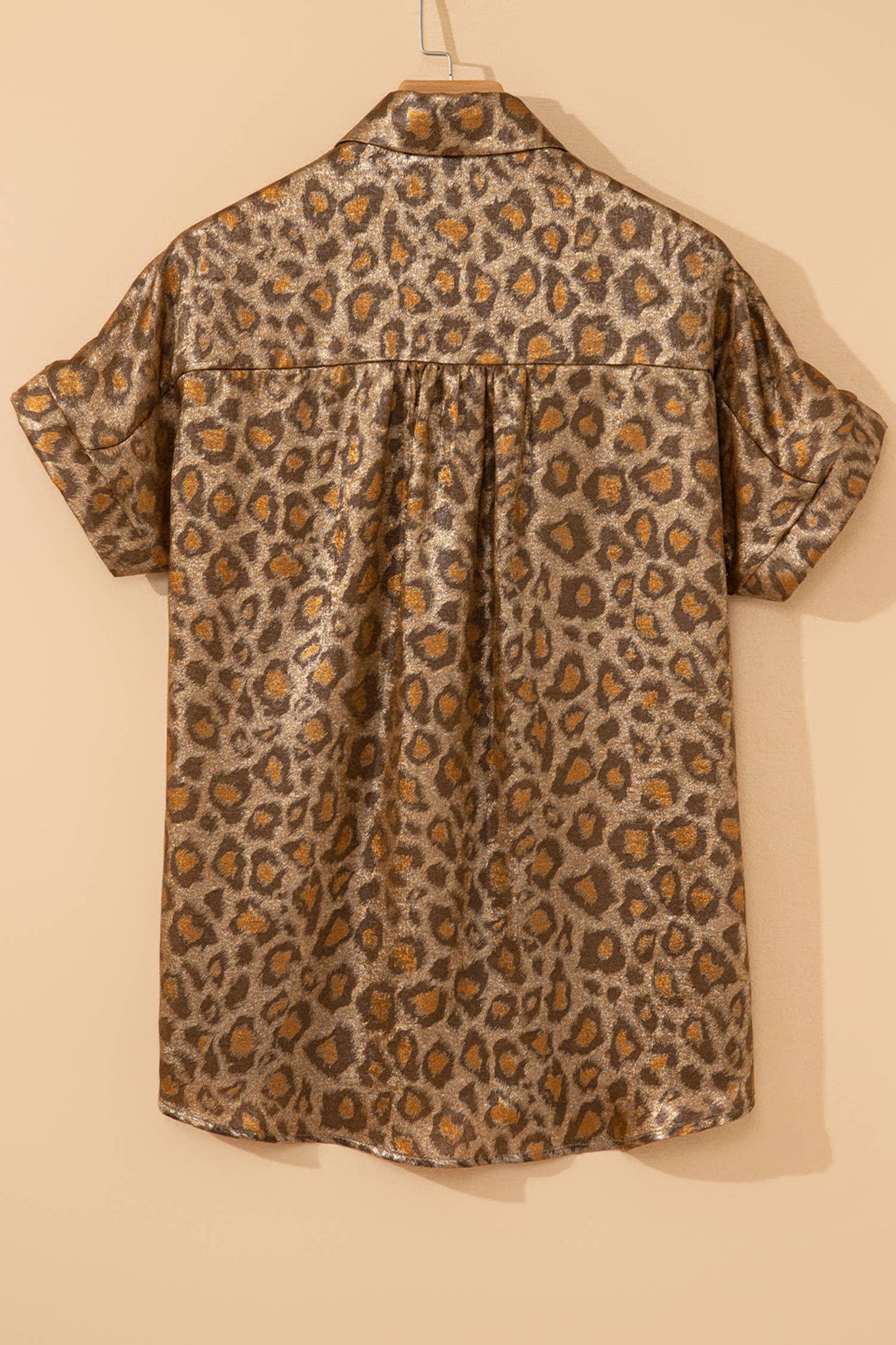 LAS Metallic Leopard Short Sleeve Casual Shirt (S-4X)